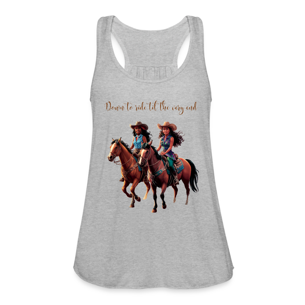 Don't to Ride til the Very End FLOWY TANK - heather gray