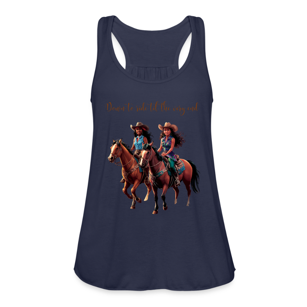 Don't to Ride til the Very End FLOWY TANK - navy