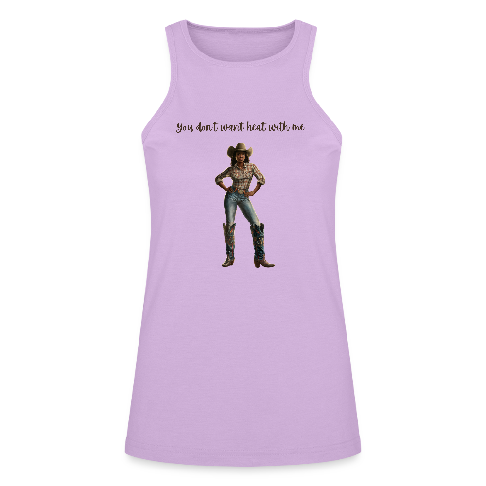 You Don't Want Heat with Me RACERNECK TANK - lilac