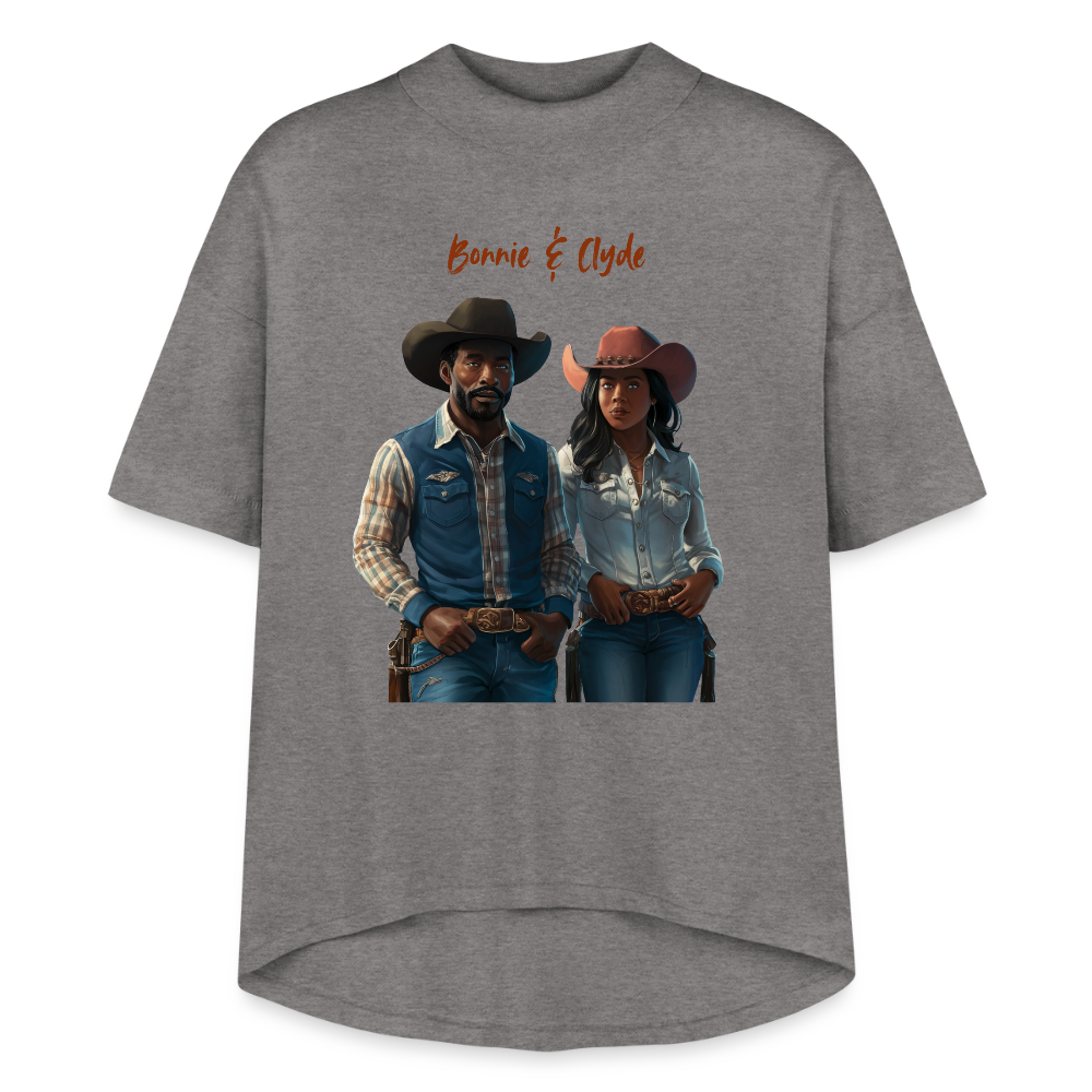 Bonnie & Clyde HI-LO TEE - granite heather