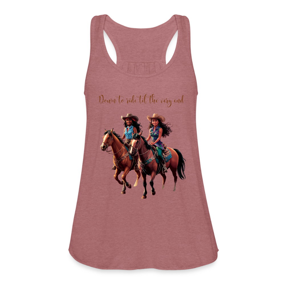 Don't to Ride til the Very End FLOWY TANK - mauve