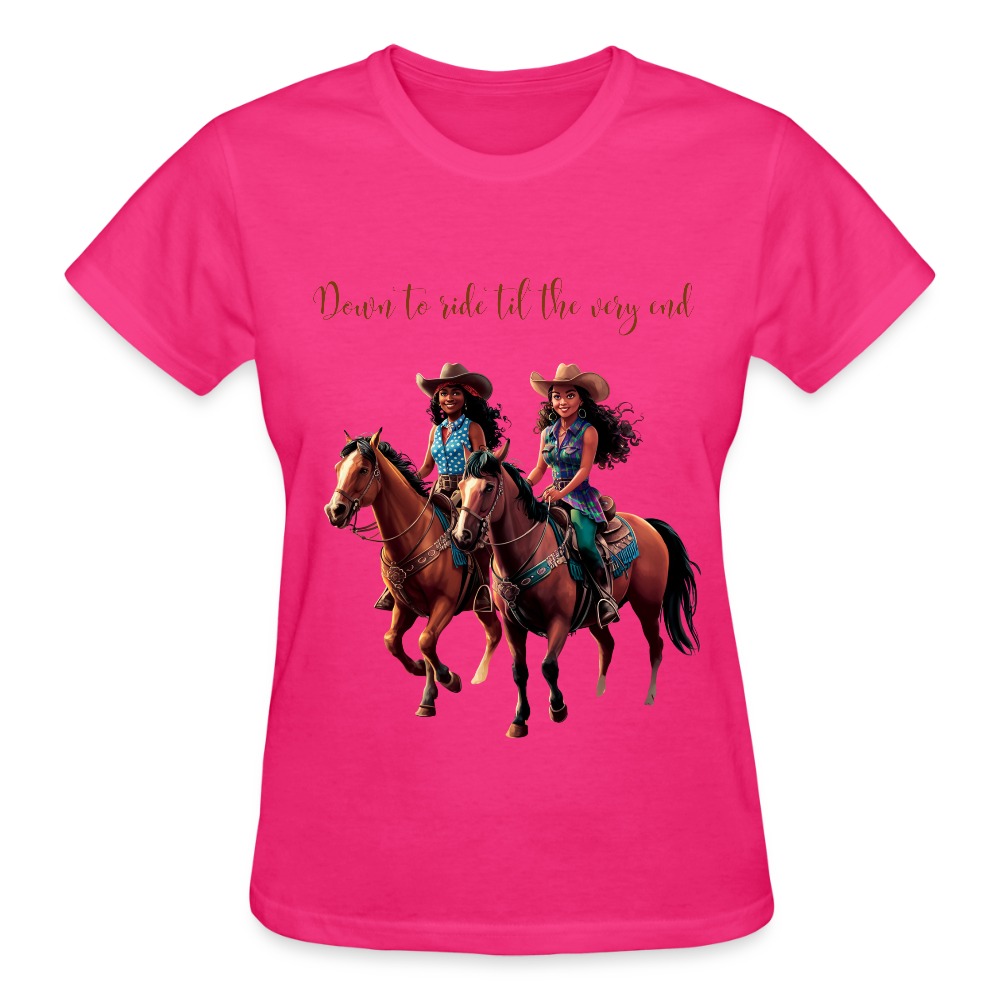 Down to Ride til the Very End ULTRA COTTON T-SHIRT - fuchsia