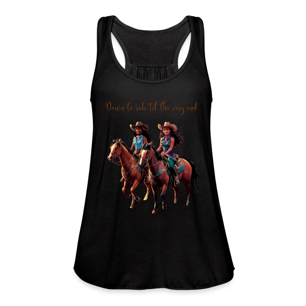 Don't to Ride til the Very End FLOWY TANK - black