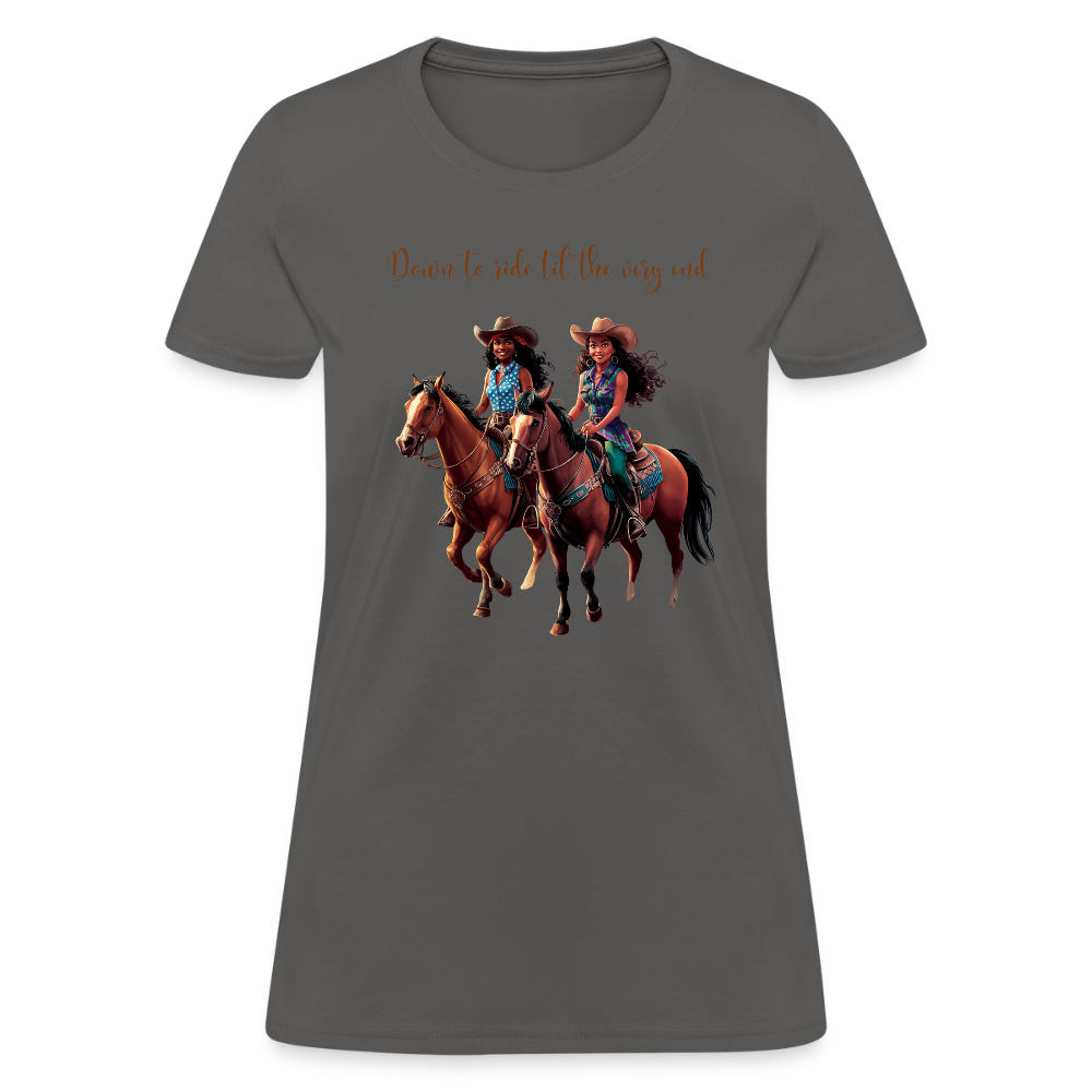 Down to Ride til the Very End T-SHIRT - charcoal