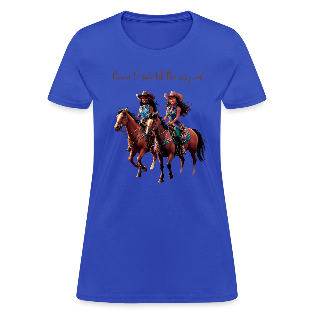 Down to Ride til the Very End T-SHIRT - royal blue
