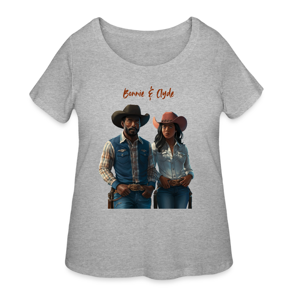 Bonnie & Clyde CURVY TEE - heather gray