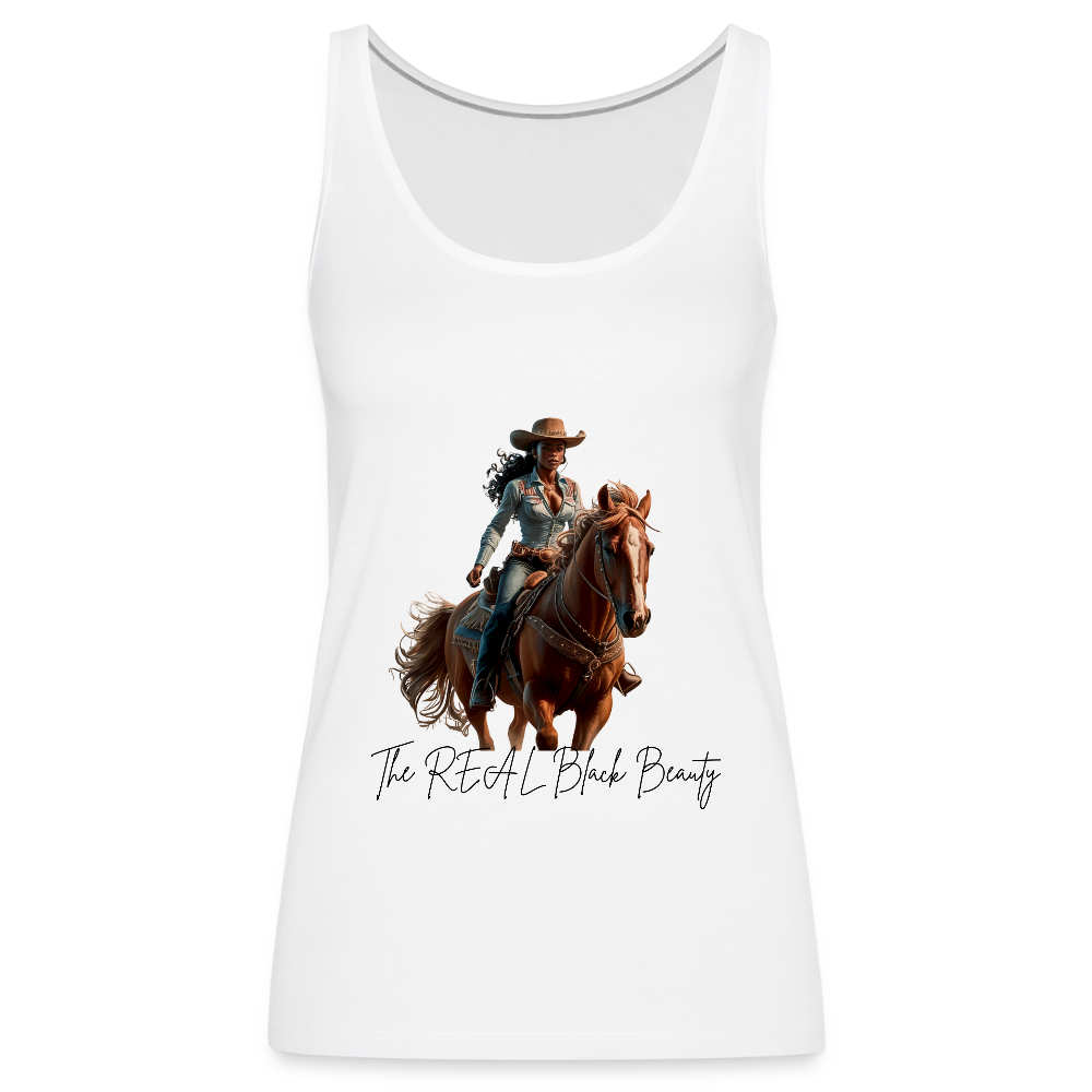 The REAL Black Beauty PREMIUM TANK - white