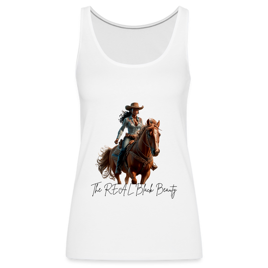 The REAL Black Beauty PREMIUM TANK - white