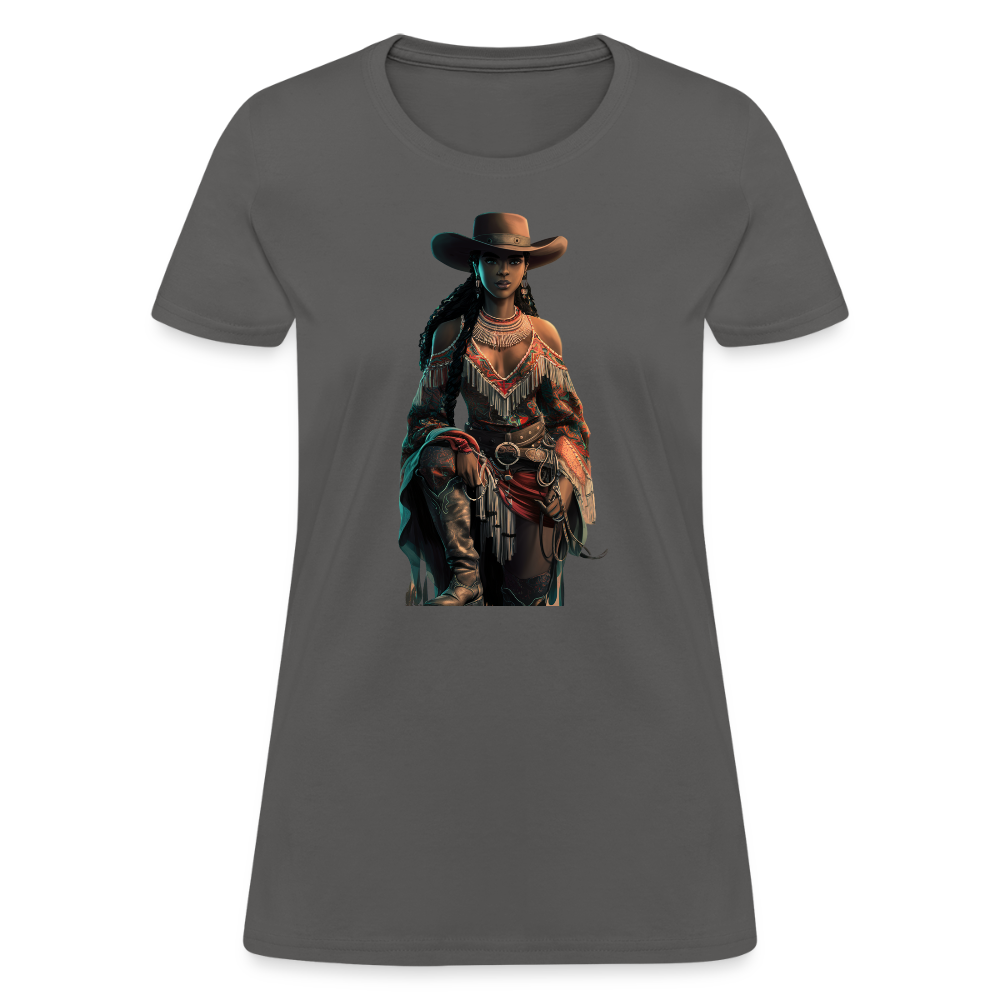 Indigenous Cowgirl T-SHIRT - charcoal