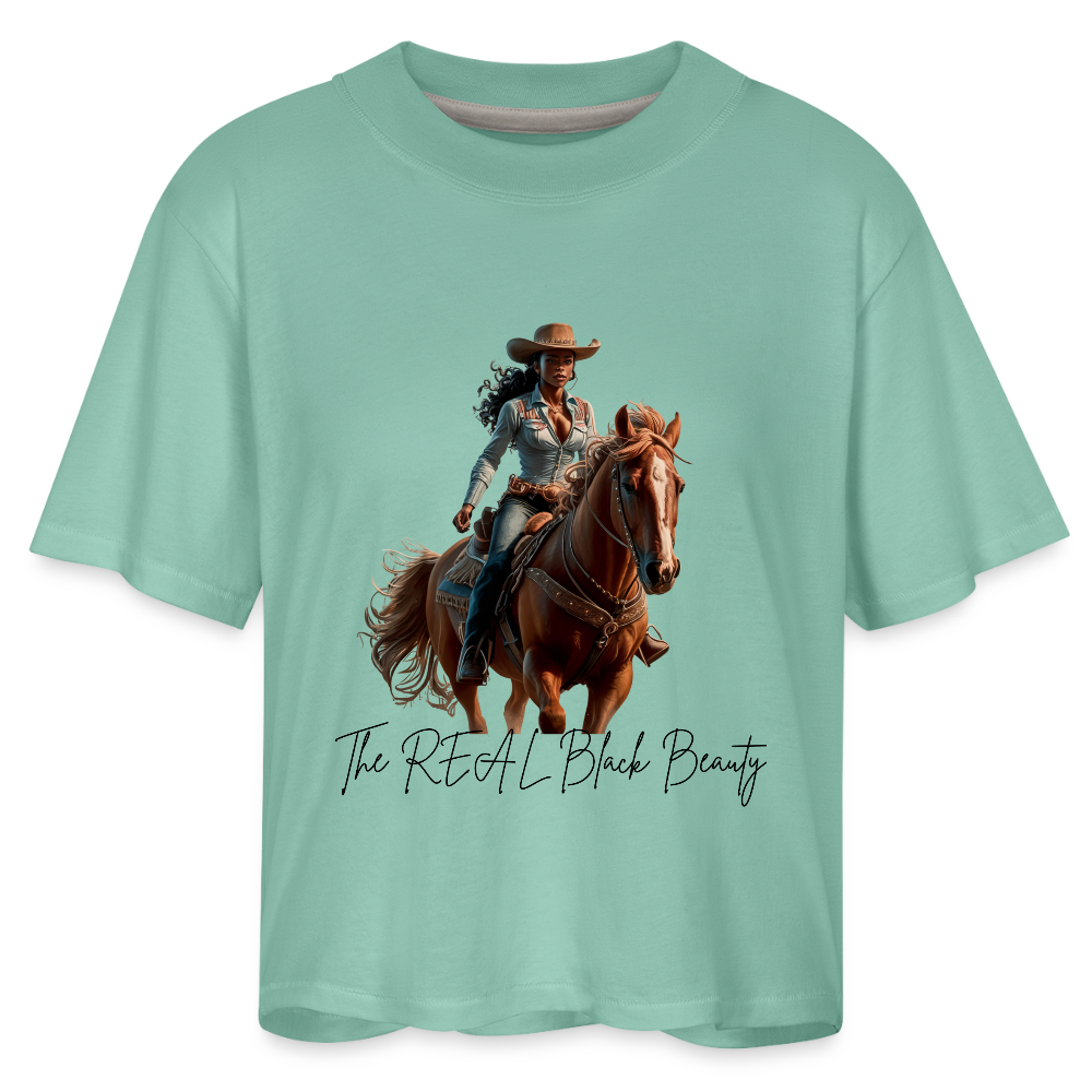 The REAL Black Beauty BOXY TEE - saltwater