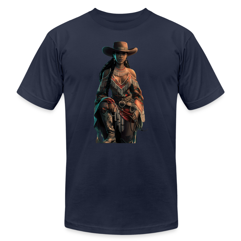 Indigenous Cowgirl UNISEX JERSEY T-SHIRT - navy