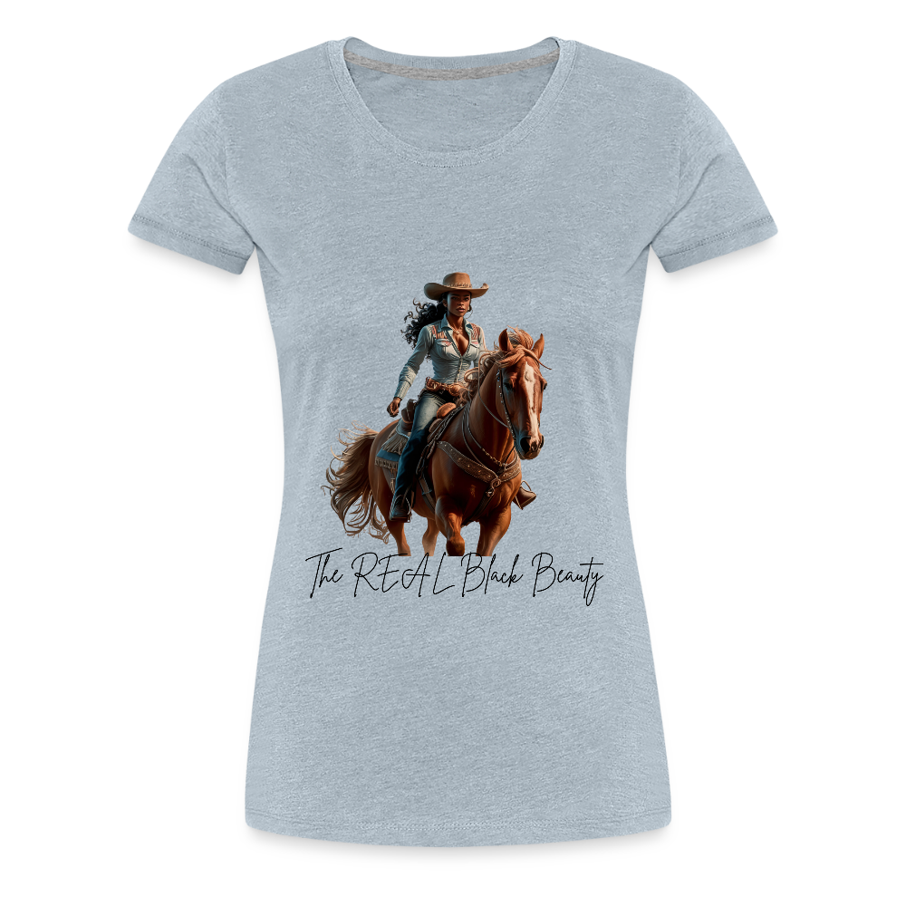 The REAL Black Beauty PREMIUM T-Shirt - heather ice blue