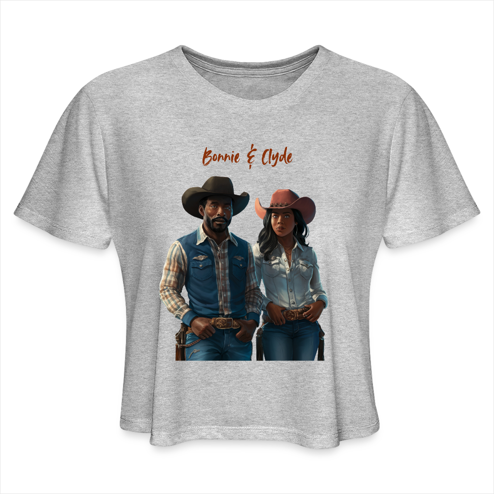 Bonnie & Clyde FLOWY CROP - heather gray