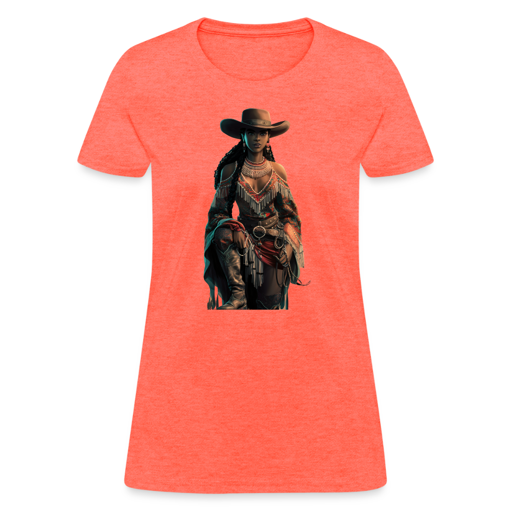 Indigenous Cowgirl T-SHIRT - heather coral