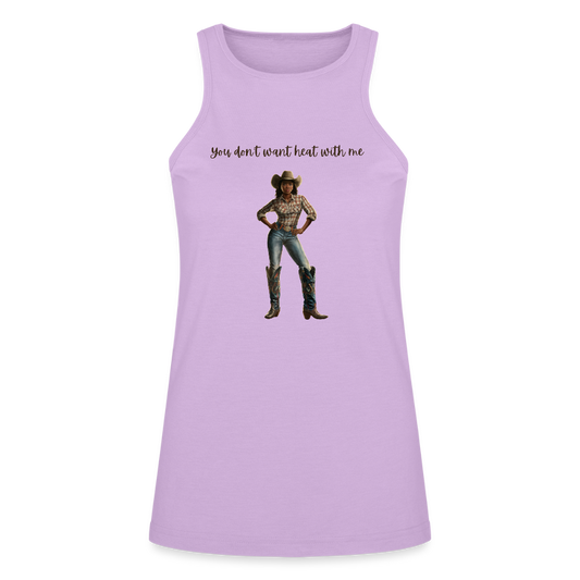 You Don't Want Heat with Me RACERNECK TANK - lilac