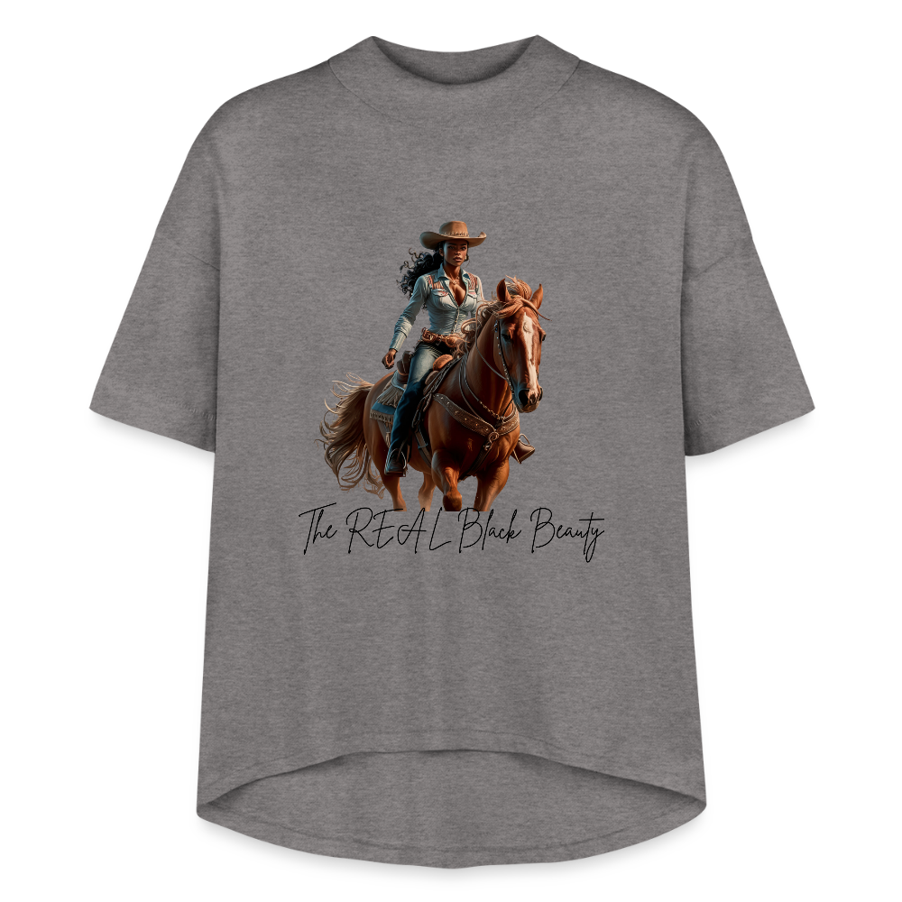 The REAL Black Beauty HI-LO tee - granite heather 