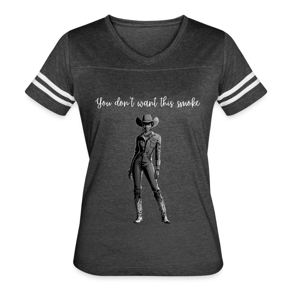 You Don't Want this Smoke V-NECK FOOTBALL T-SHIRT - vintage smoke/white