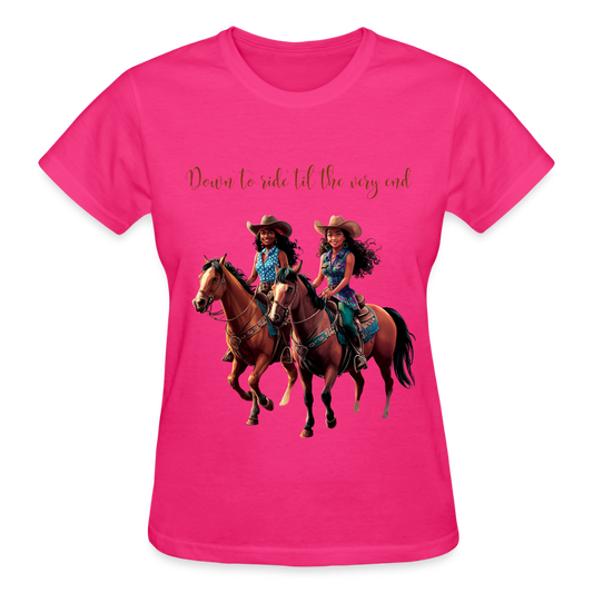 Down to Ride til the Very End ULTRA COTTON T-SHIRT - fuchsia