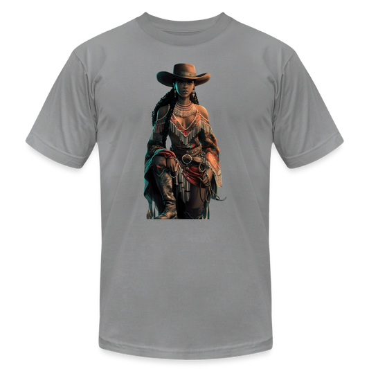 Indigenous Cowgirl UNISEX JERSEY T-SHIRT - slate