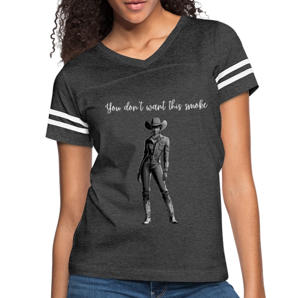 You Don't Want this Smoke V-NECK FOOTBALL T-SHIRT - vintage smoke/white