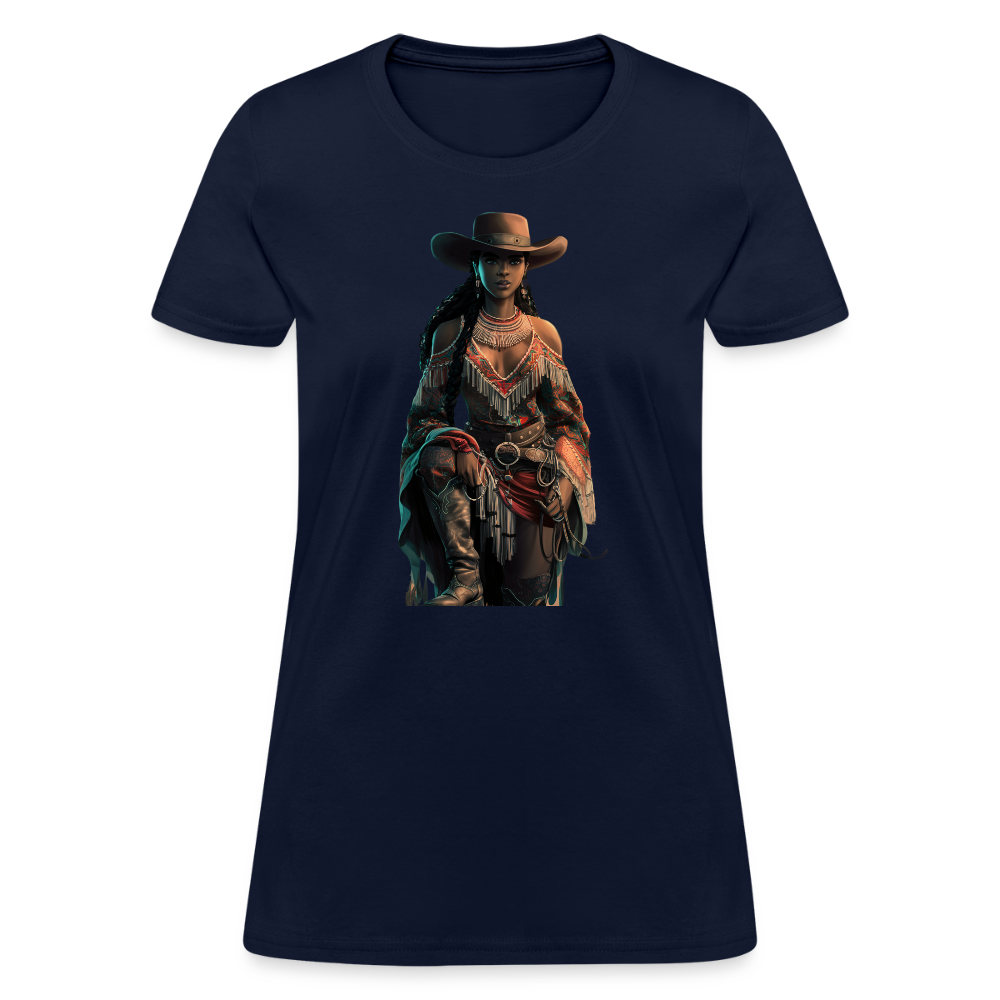 Indigenous Cowgirl T-SHIRT - navy