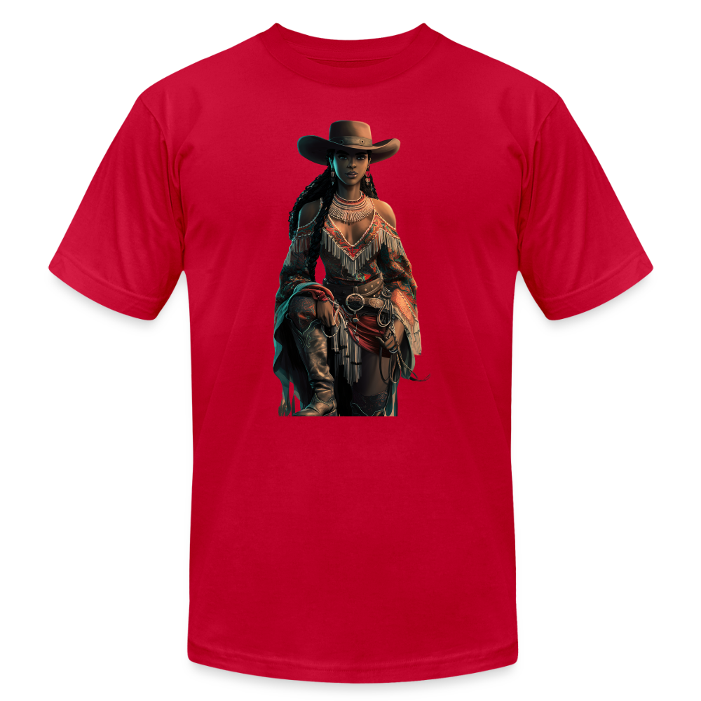 Indigenous Cowgirl UNISEX JERSEY T-SHIRT - red