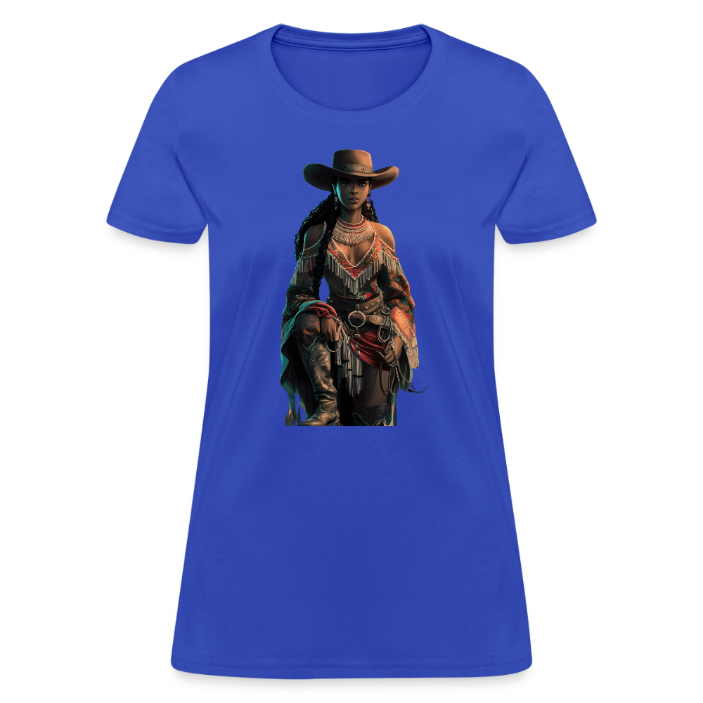 Indigenous Cowgirl T-SHIRT - royal blue